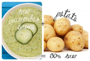 cucumber soup and raw potatoes, raw food eating